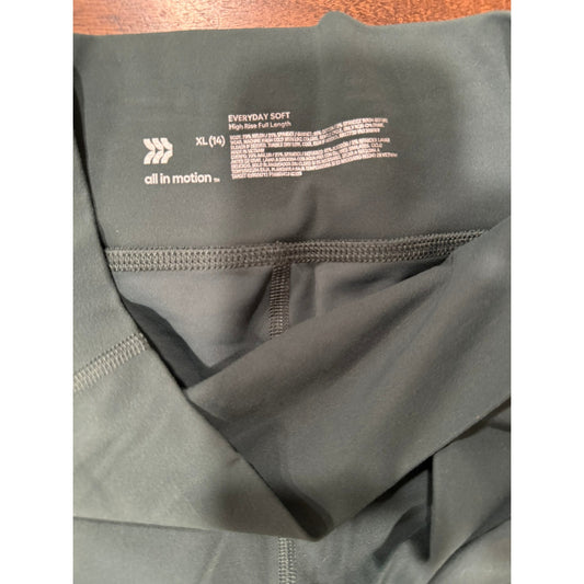 Girls All in Motion Everyday Soft High Rise Full Length Leggings Dark Green Size XL (14)