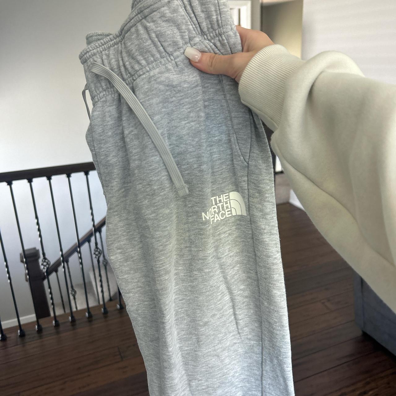 Women's The Northface Sweatpants Joggers Light Grey Cotton Blend Size Small