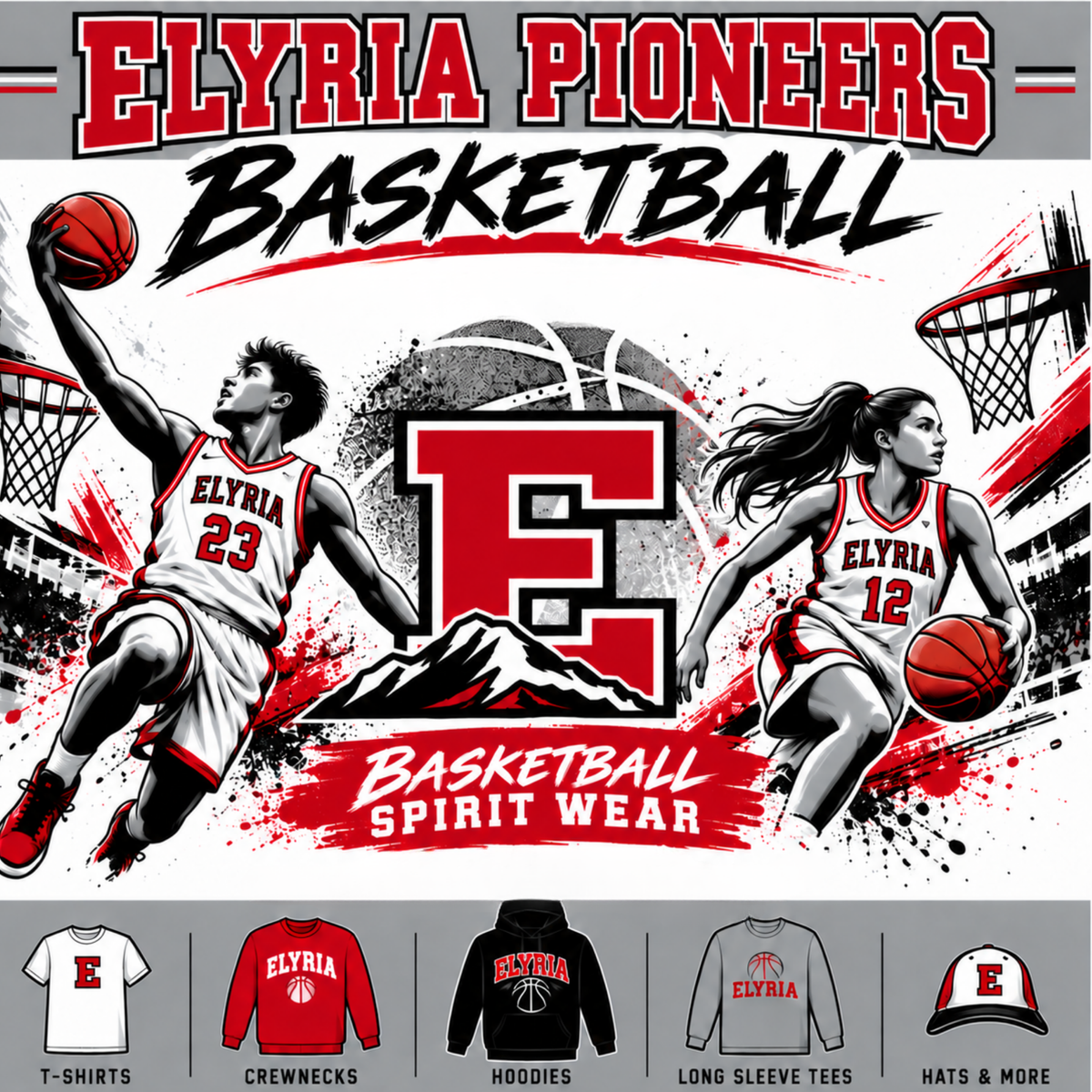 Elyria Pioneers BASKETBALL Spirit Gear