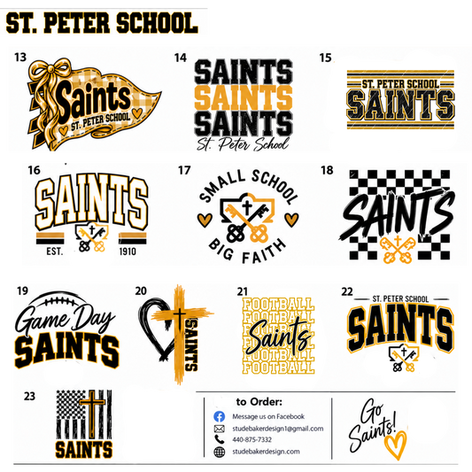 St. Peter School Saints Spirit Wear | Choose Your Design