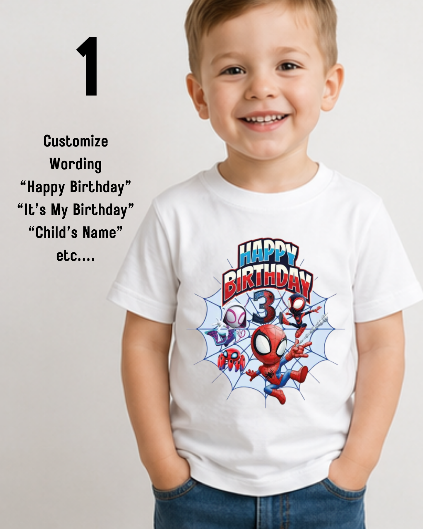 Spiderman Birthday Celebration Shirt "Custom Age"