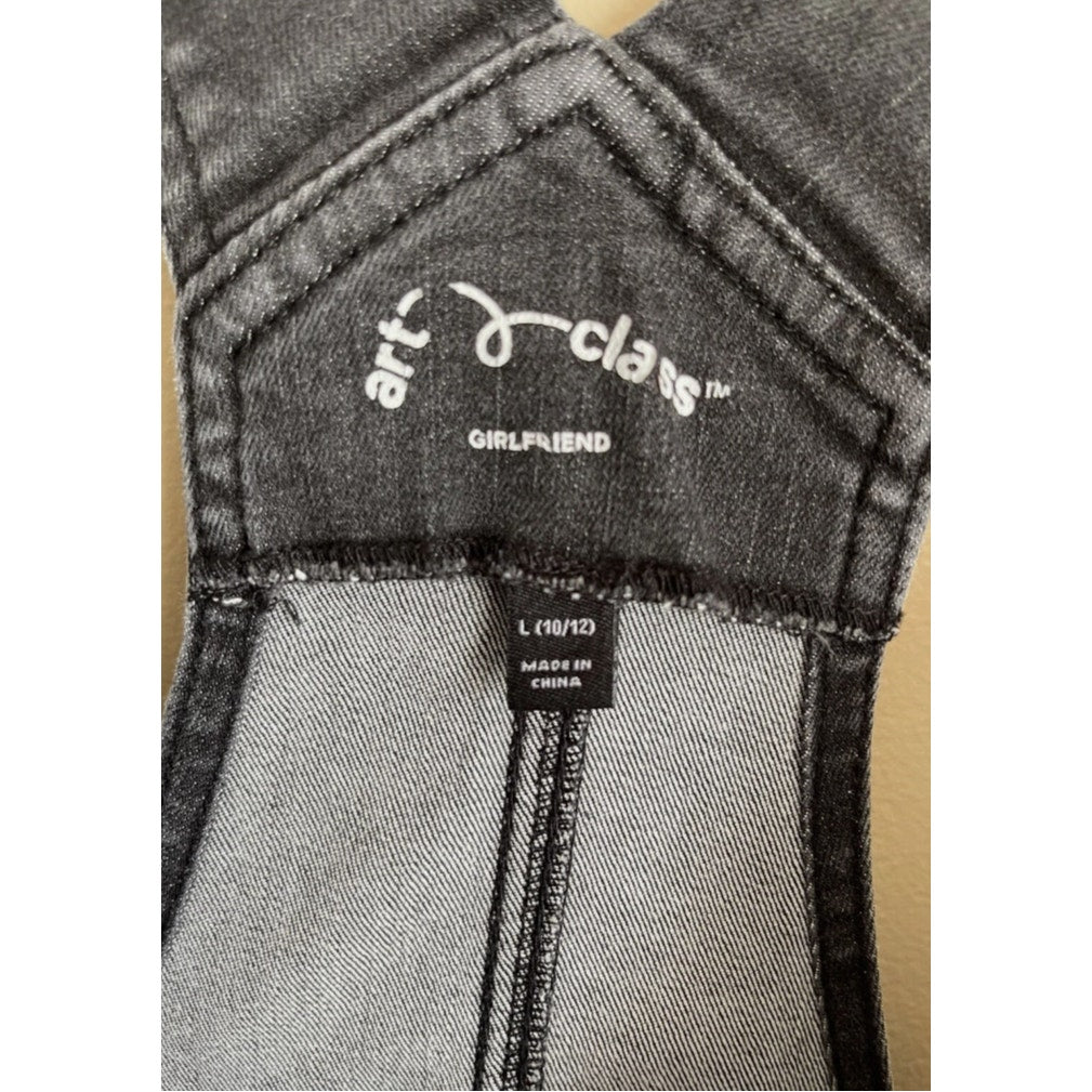 Girls Art Class Girlfriend Black Denim Overall Jeans Size Large (10/12)
