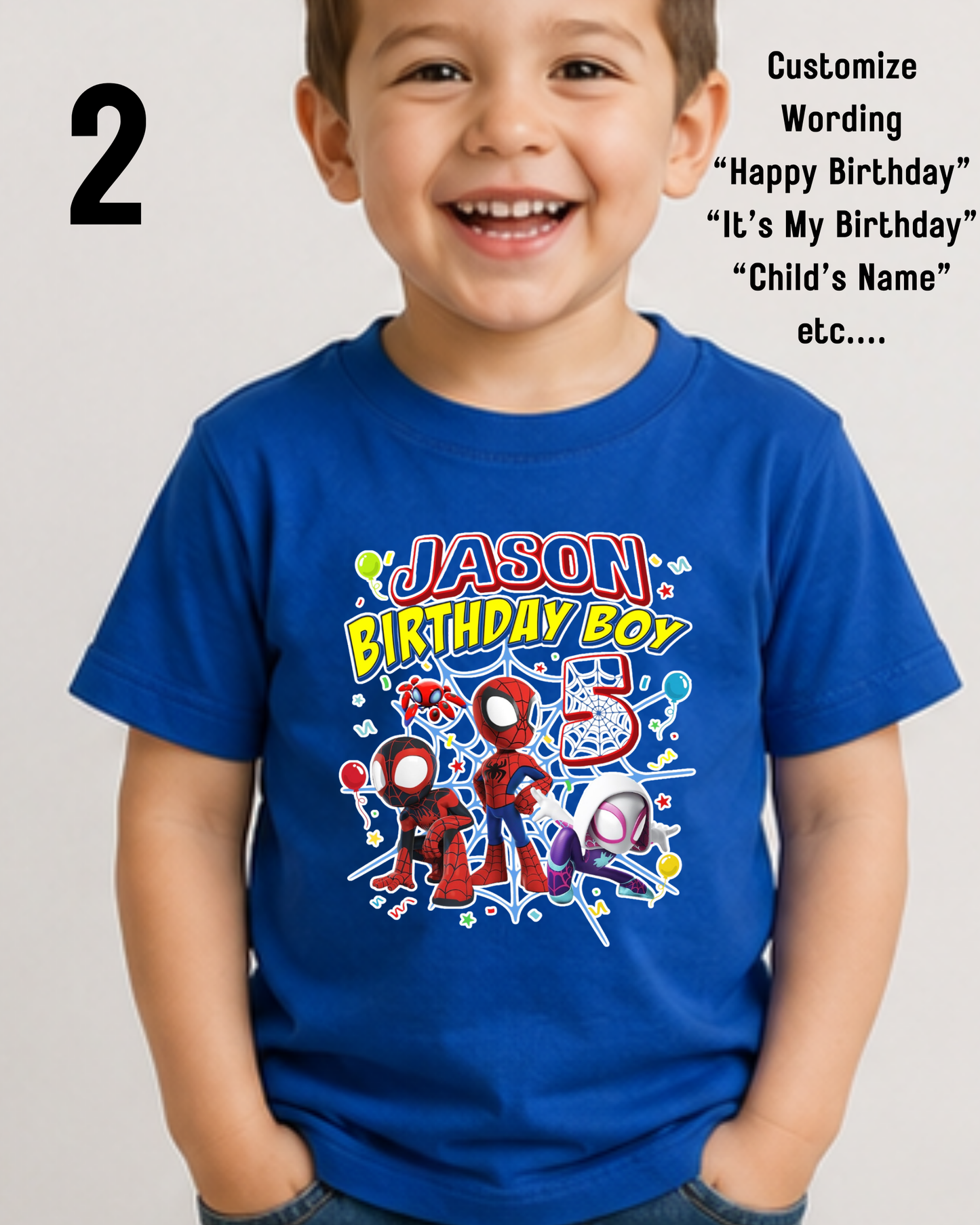 Spiderman Birthday Celebration Shirt "Custom Age"