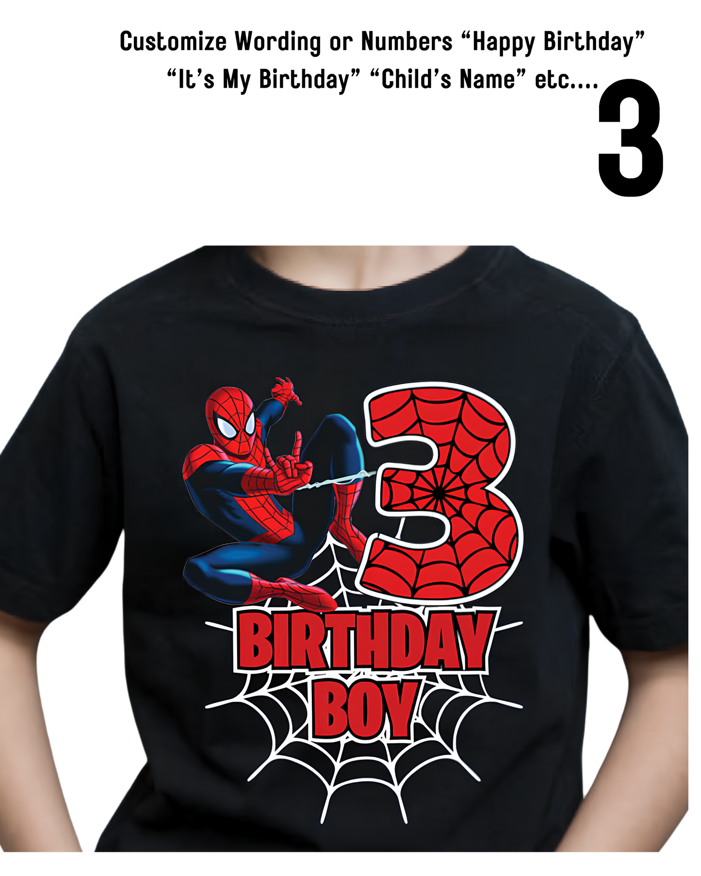 Spiderman Birthday Celebration Shirt "Custom Age"