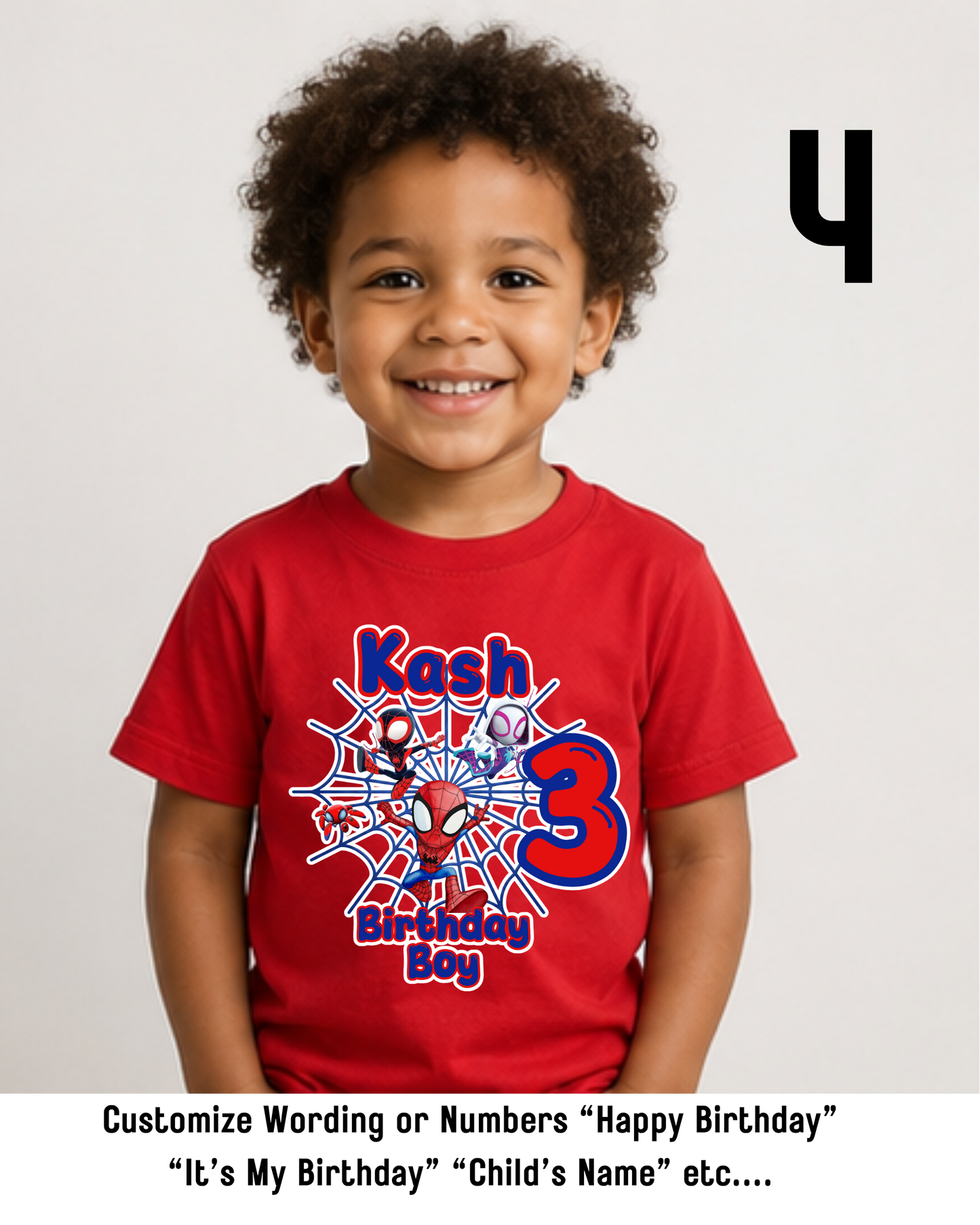Spiderman Birthday Celebration Shirt "Custom Age"