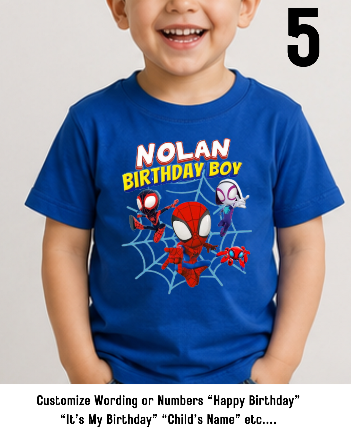 Spiderman Birthday Celebration Shirt "Custom Age"