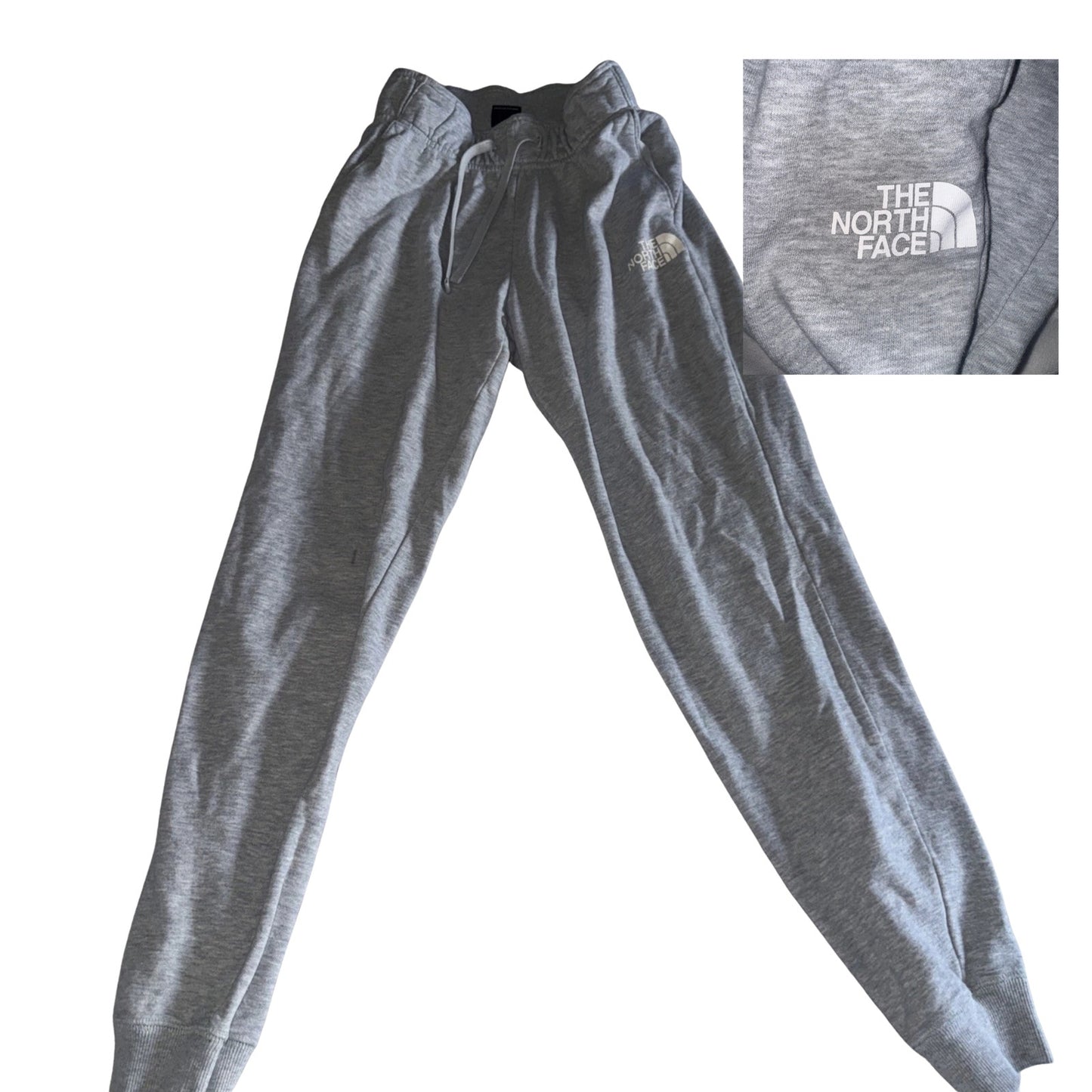 Women's The Northface Sweatpants Joggers Light Grey Cotton Blend Size Small