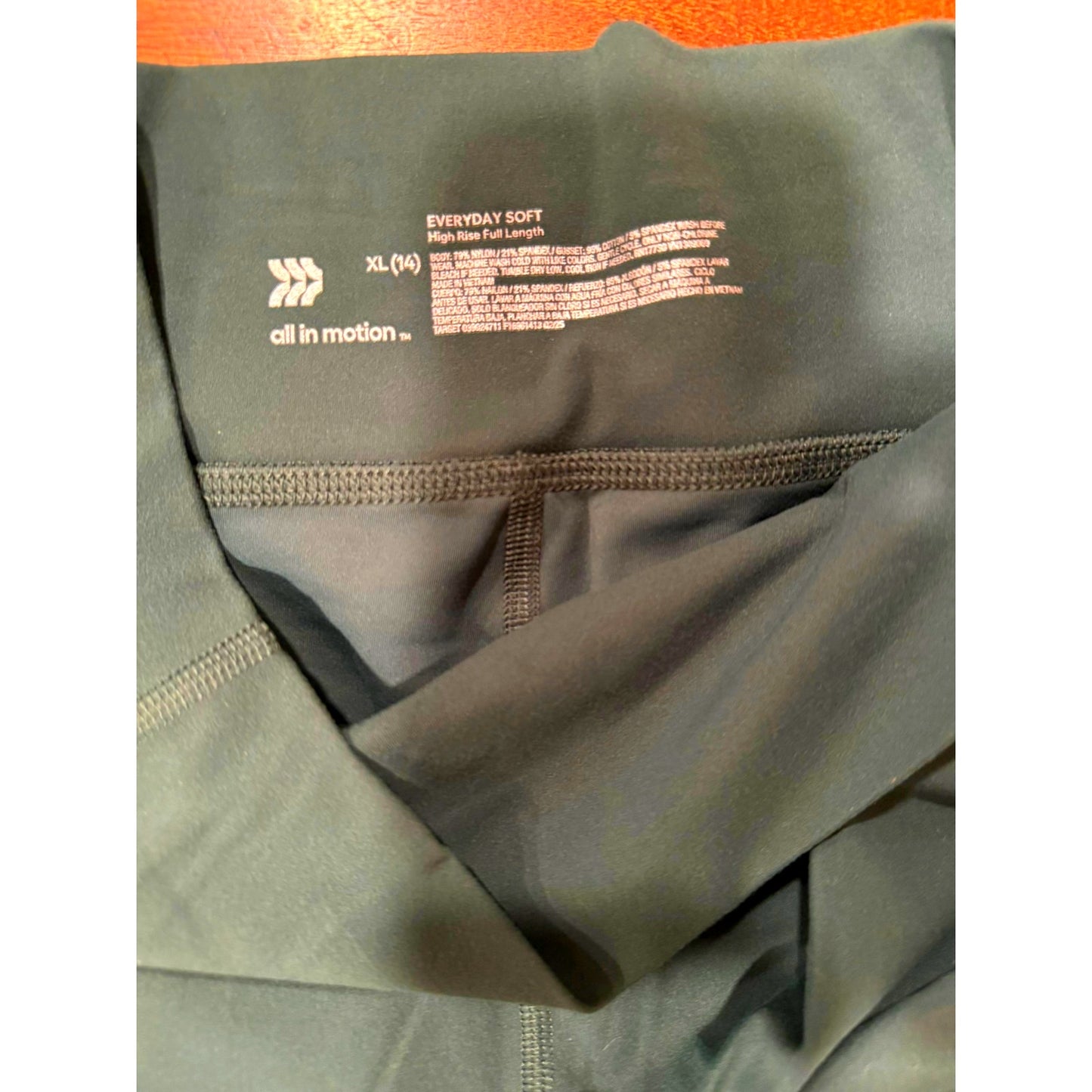 Girls All in Motion Everyday Soft High Rise Full Length Leggings Dark Green Size XL (14)