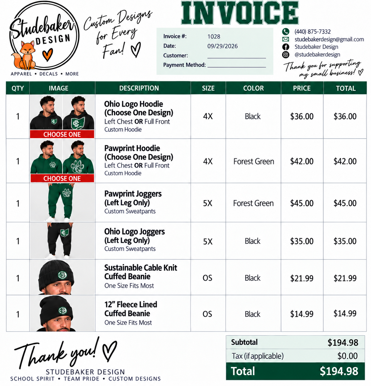 Elyria Catholic Apparel Order Sept 29 (Revised)