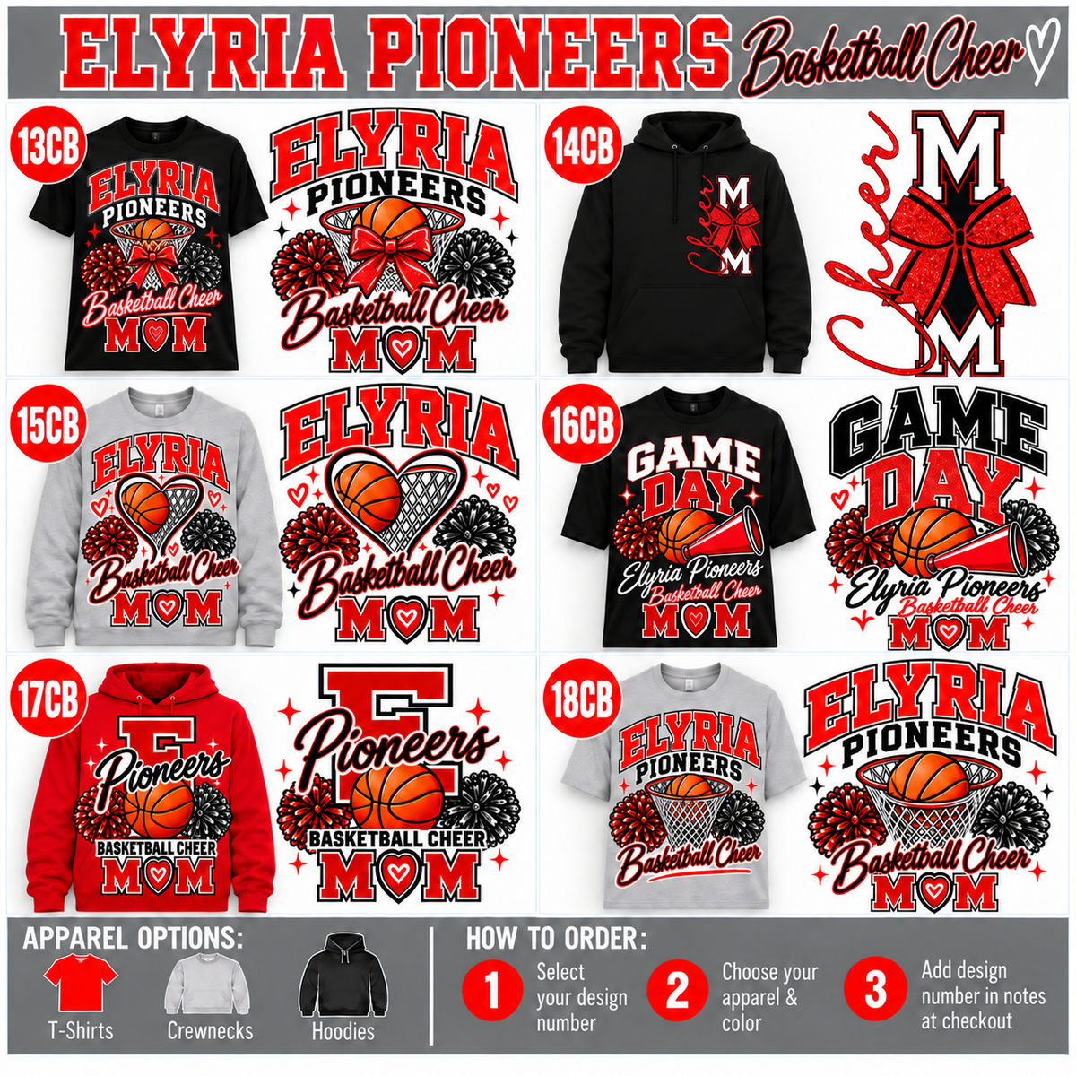 Elyria Pioneers CHEER (BASKETBALL) Spirit Wear