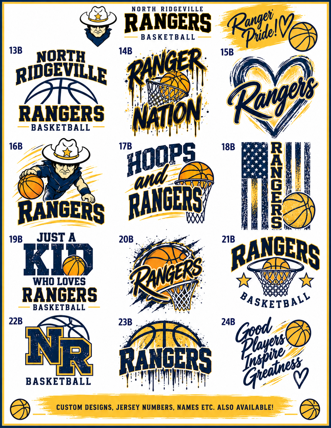 North Ridgeville Rangers BASKETBALL Spiritwear