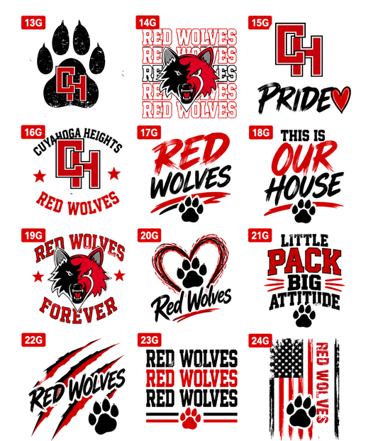 Cuyahoga Heights Red Wolves General Spirit Wear | Choose Your Design