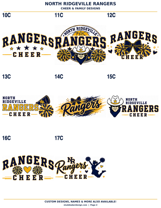 North Ridgeville RANGERS CHEERLEADING Spirit Apparel