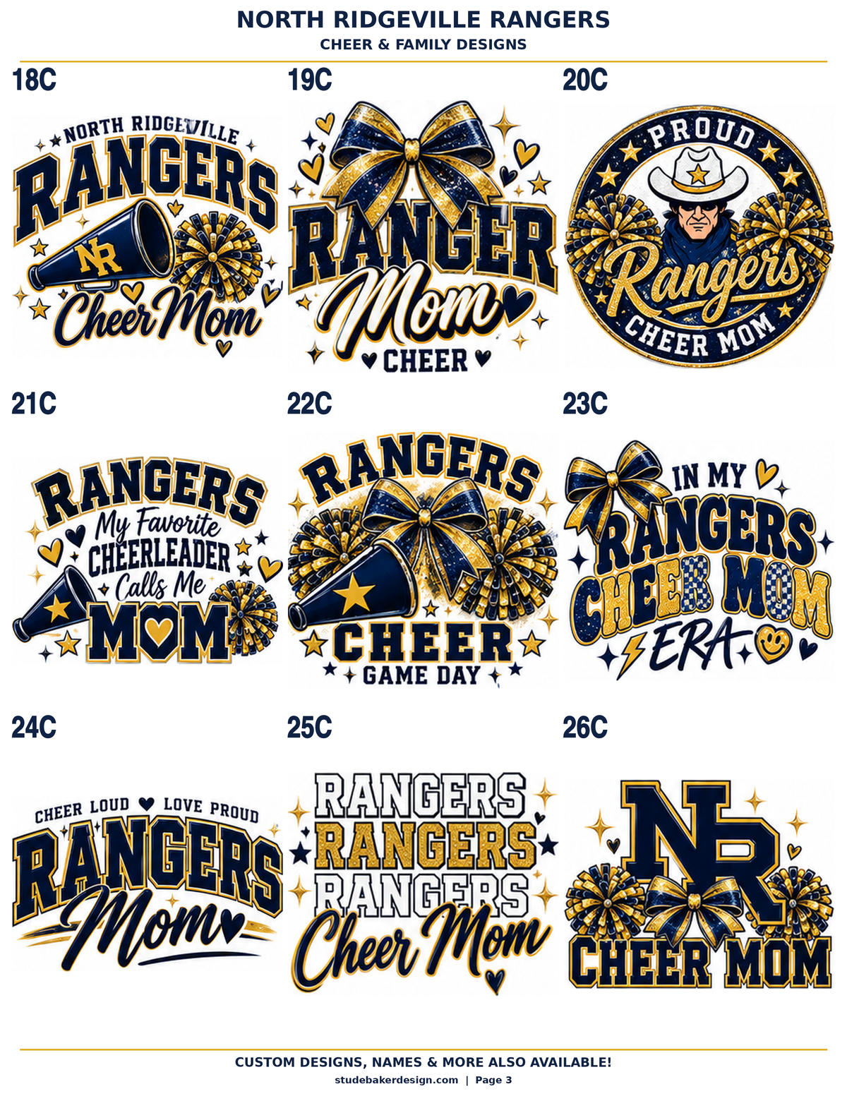 North Ridgeville RANGERS CHEERLEADING Spirit Apparel