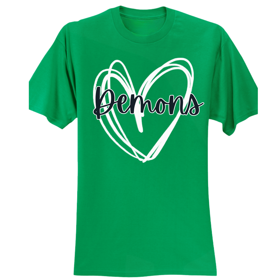Westlake Demons Heart School Spirit T-Shirt Demons
