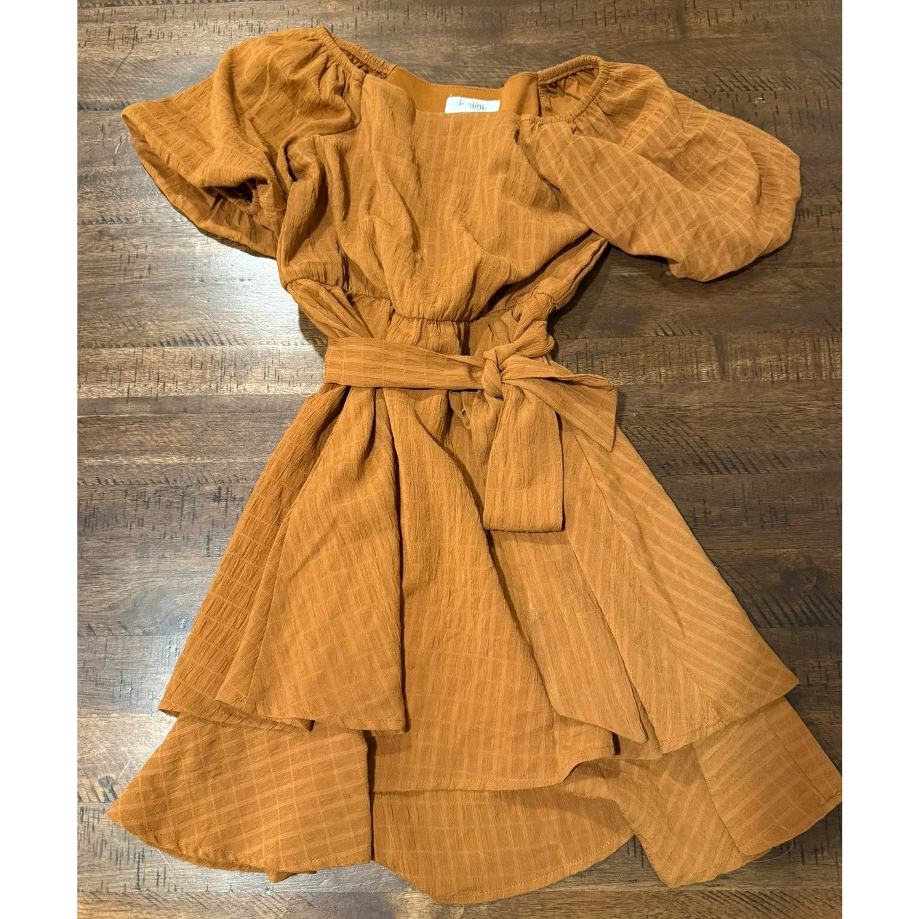 Speechless Girls' Balloon Sleeve Chiffon Dress Girls Size 10 EUC Rust Color