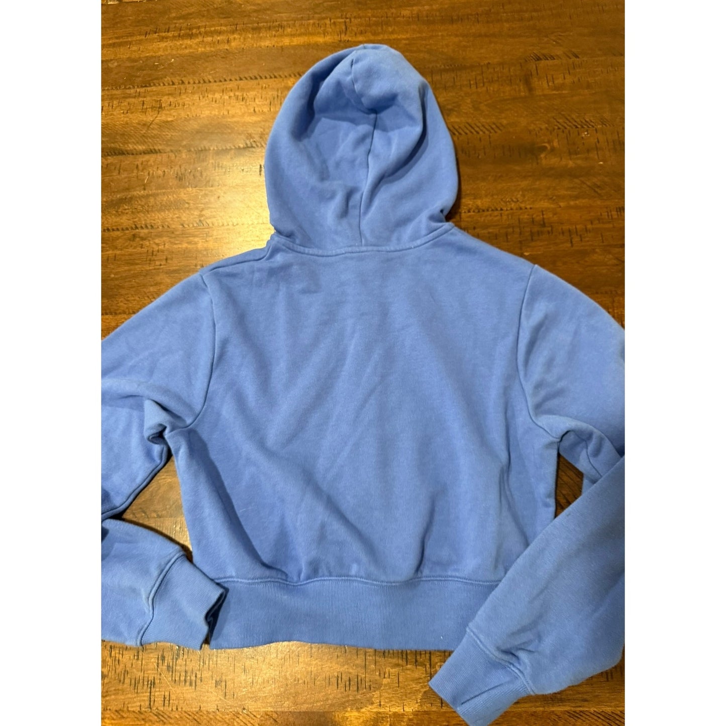 Juniors Girls No Boundaries Teal Blue Cropped Zip Up Hoodie Sweatshirt Size XXS (00)