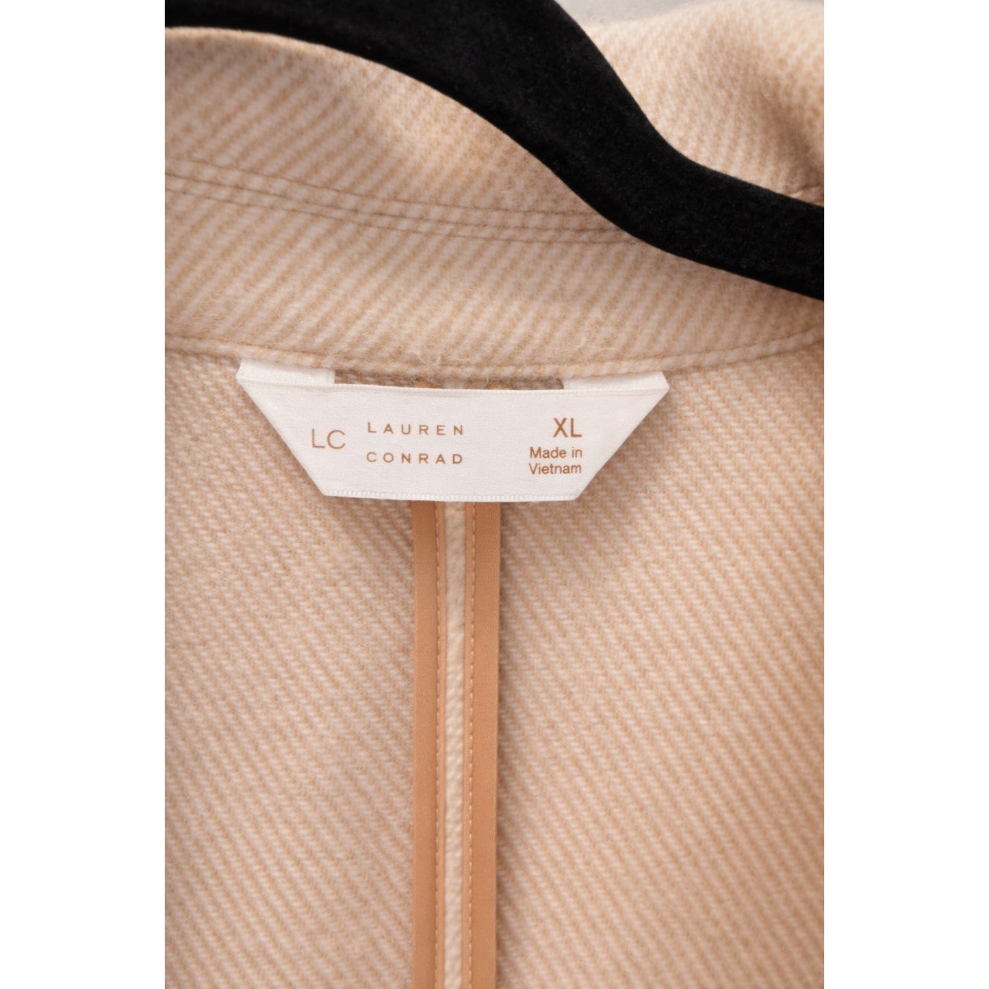 LC Lauren Conrad Beige Herringbone Coat Jacket Size XL