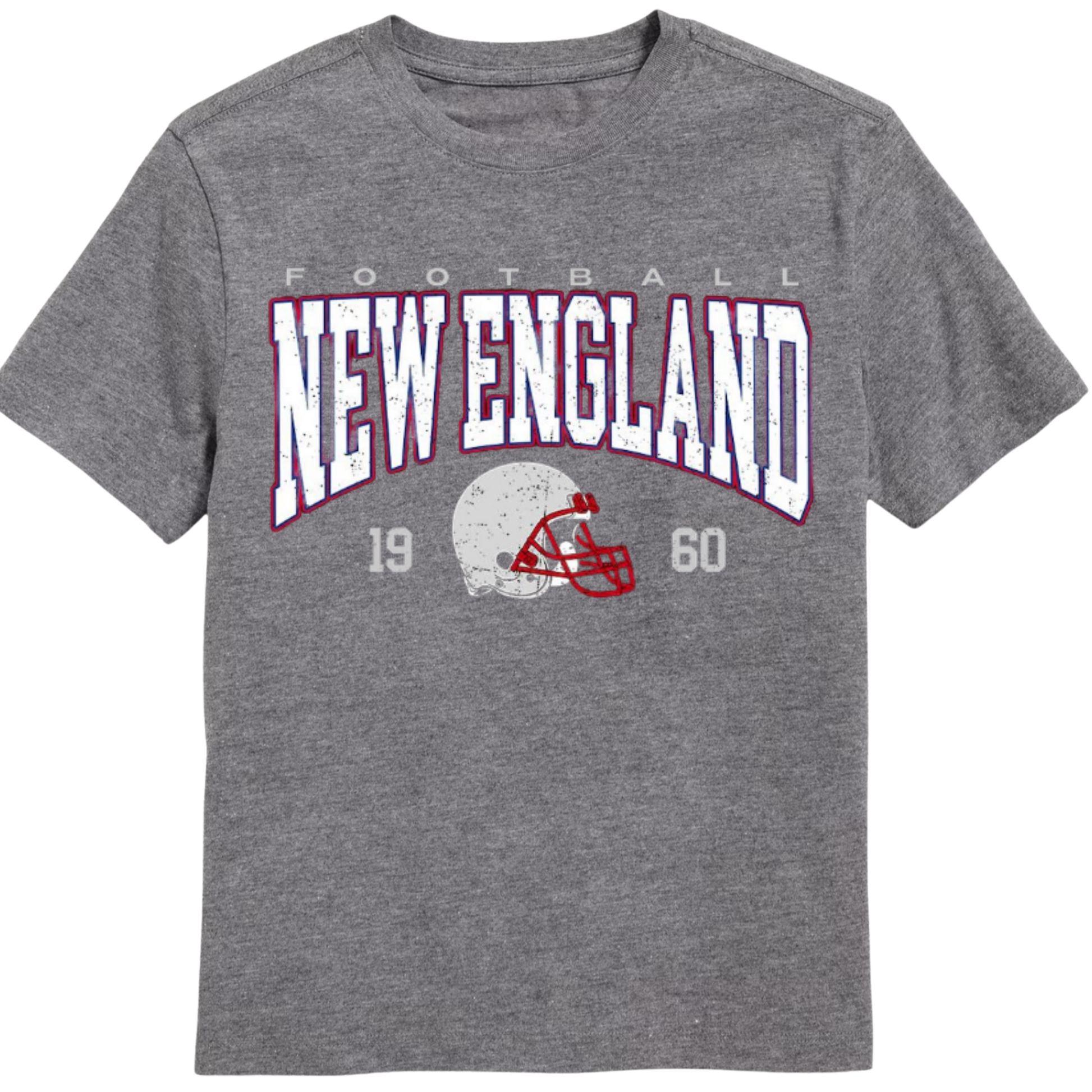 New England vintage football t-shirt with retro helmet graphic