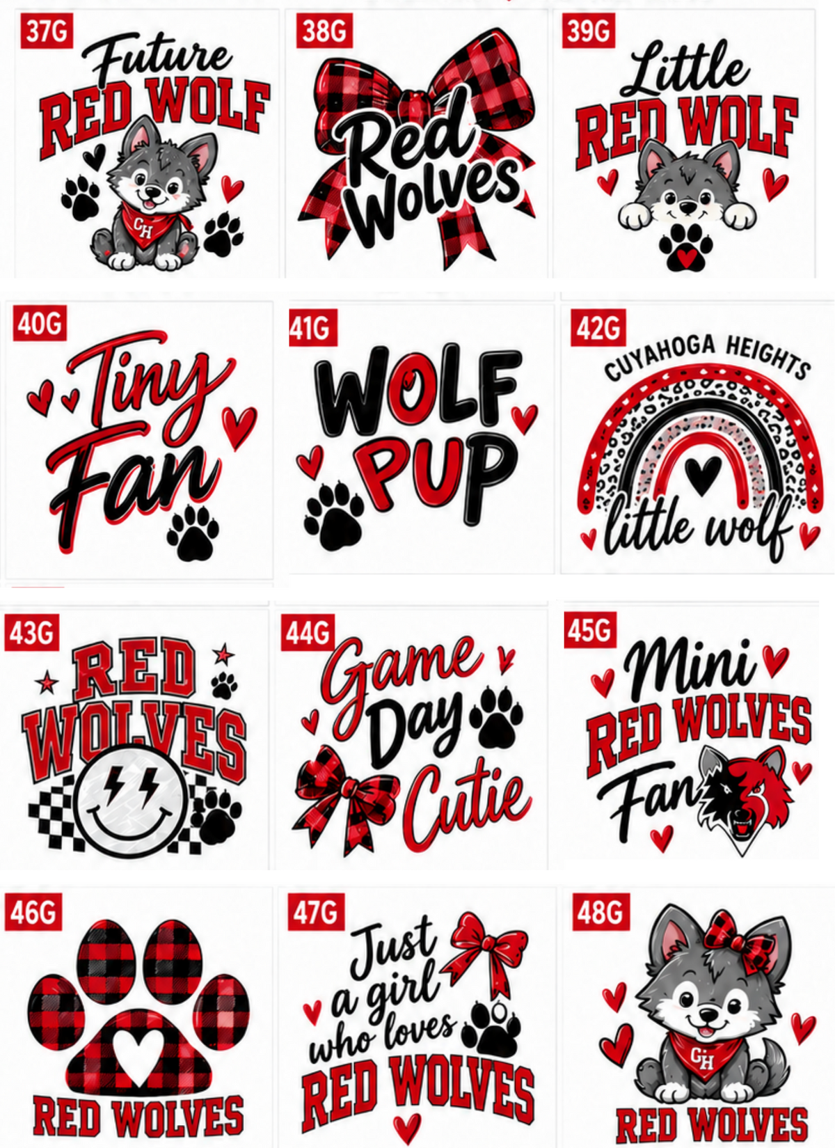 Cuyahoga Heights Red Wolves General Spirit Wear – INFANT & TODDLER | Choose Your Design (Copy)