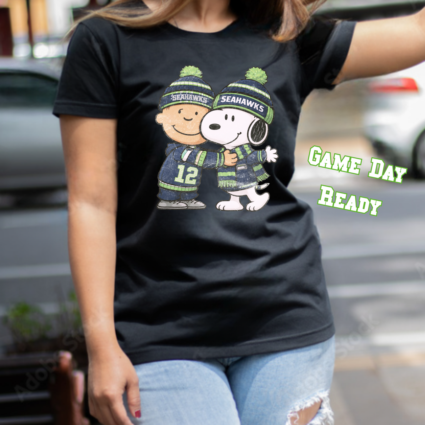 Seattle Seahawks Charlie Brown & Snoopy Fan T-Shirt