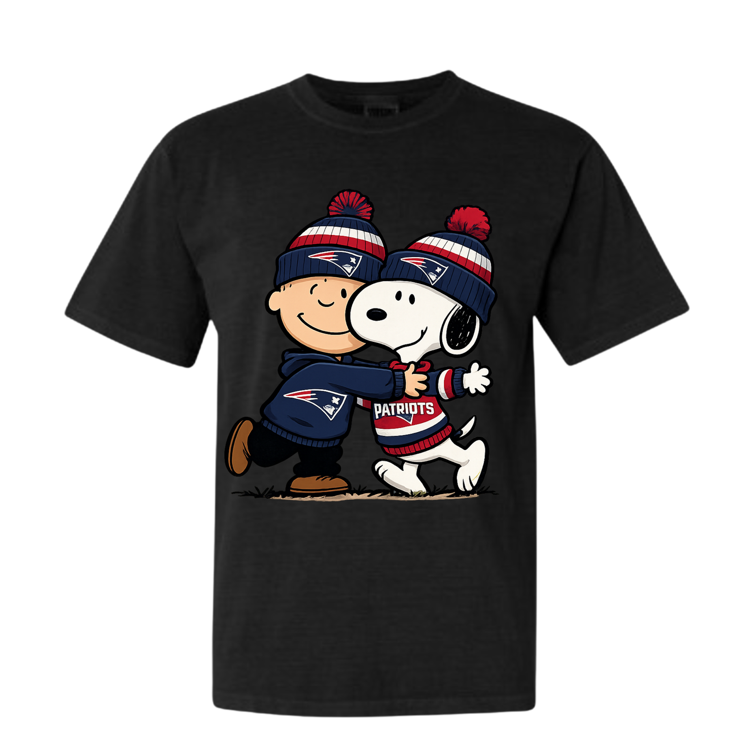 New England Patriots Charlie Brown & Snoopy Fan T-Shirt