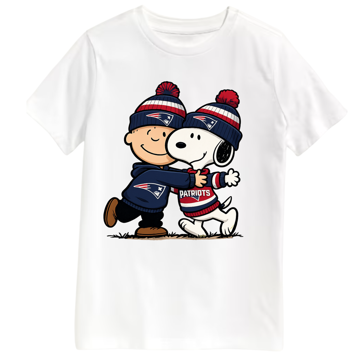 New England Patriots Charlie Brown & Snoopy Fan T-Shirt