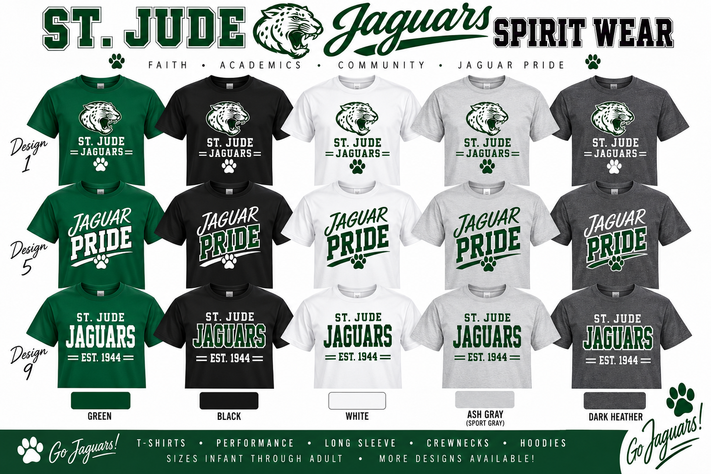 St. Jude School Jaguars Additional Spirit Wear You'll LOVE