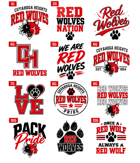 Cuyahoga Heights Red Wolves General Spirit Wear | Choose Your Design